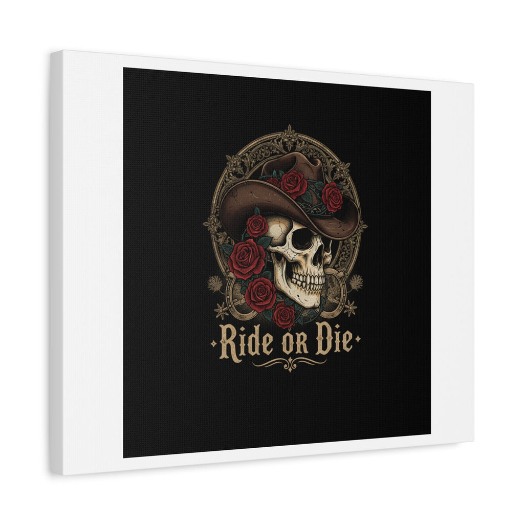Ride or Die Skull Canvas | Western Skull Art, Gothic Americana