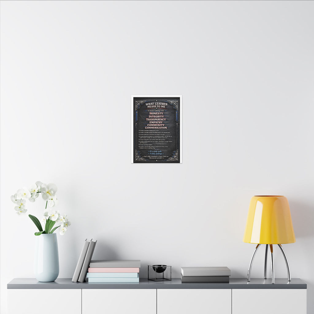 Canvas Wall Art — “What Leather Means to Me” Inspirational Thoughts