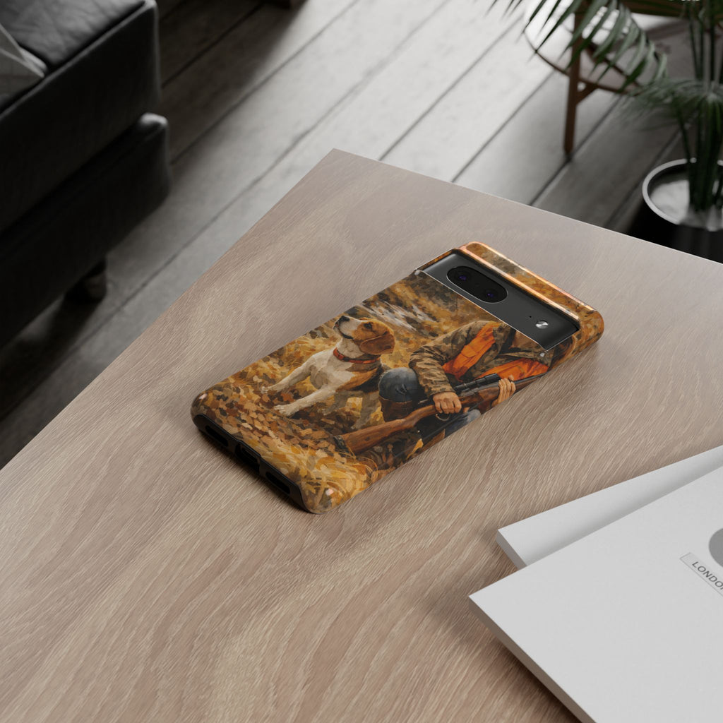 Hunter and Beagle Phone Case — Hunting Dog Autumn Camouflage iPhone Cover
