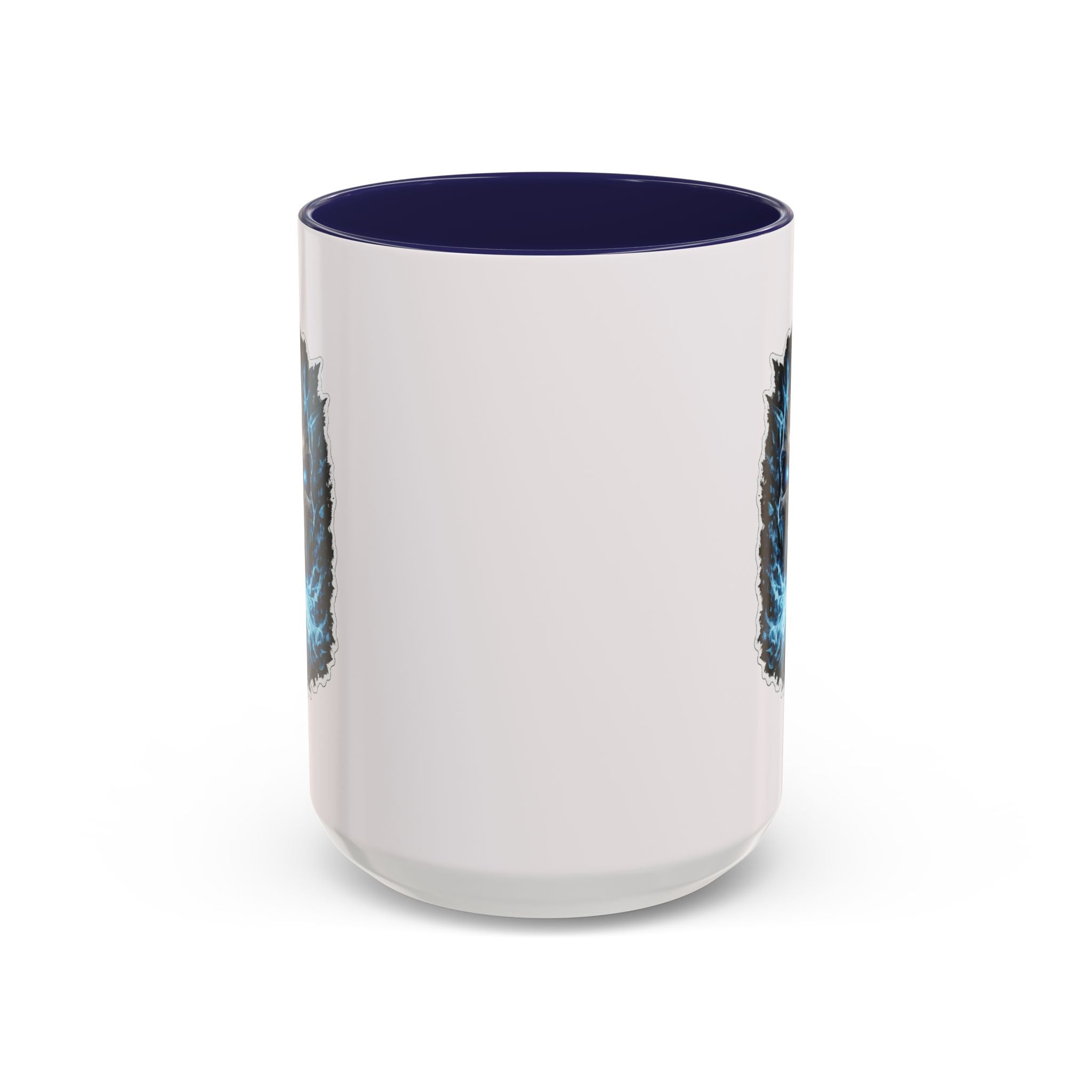 Blue Lightning Skull Accent Coffee Mug – Gothic Horror Coffee Cup (11/15oz)