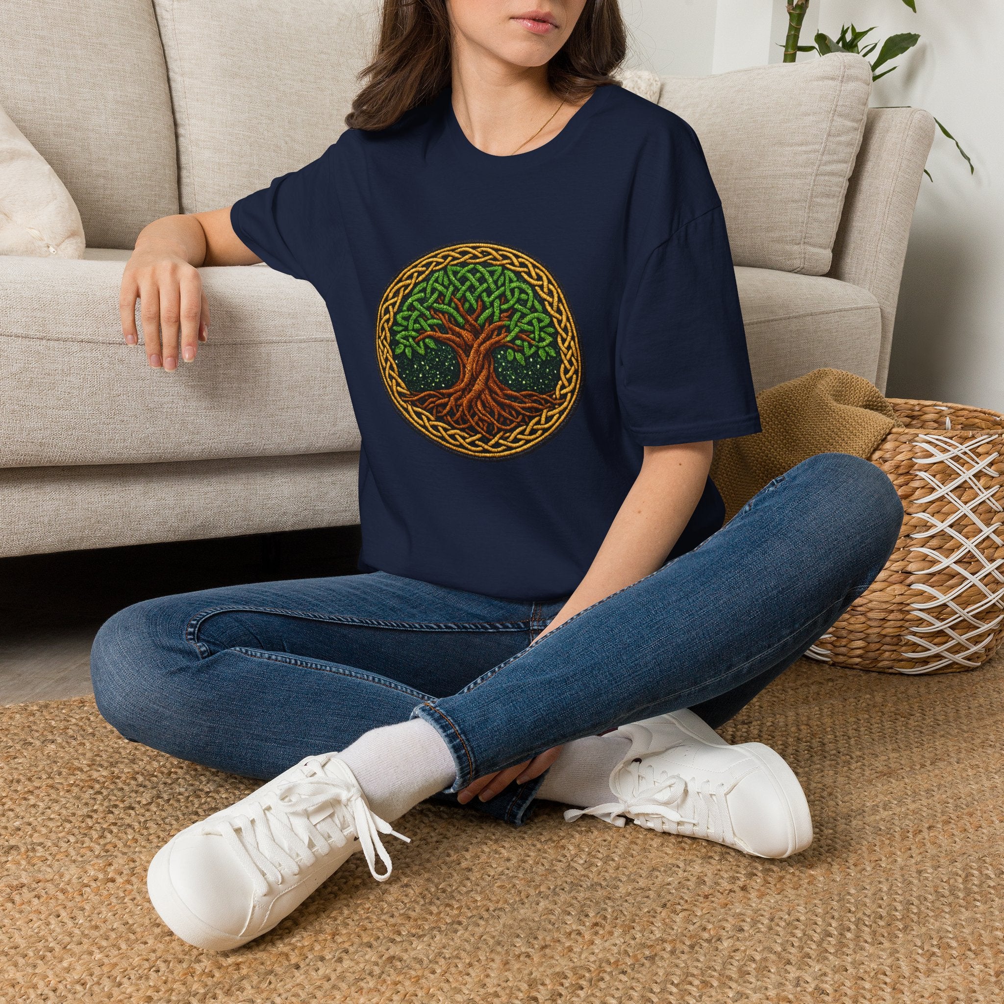 Celtic Tree of Life T‑Shirt — Green Knotwork Nature Tee