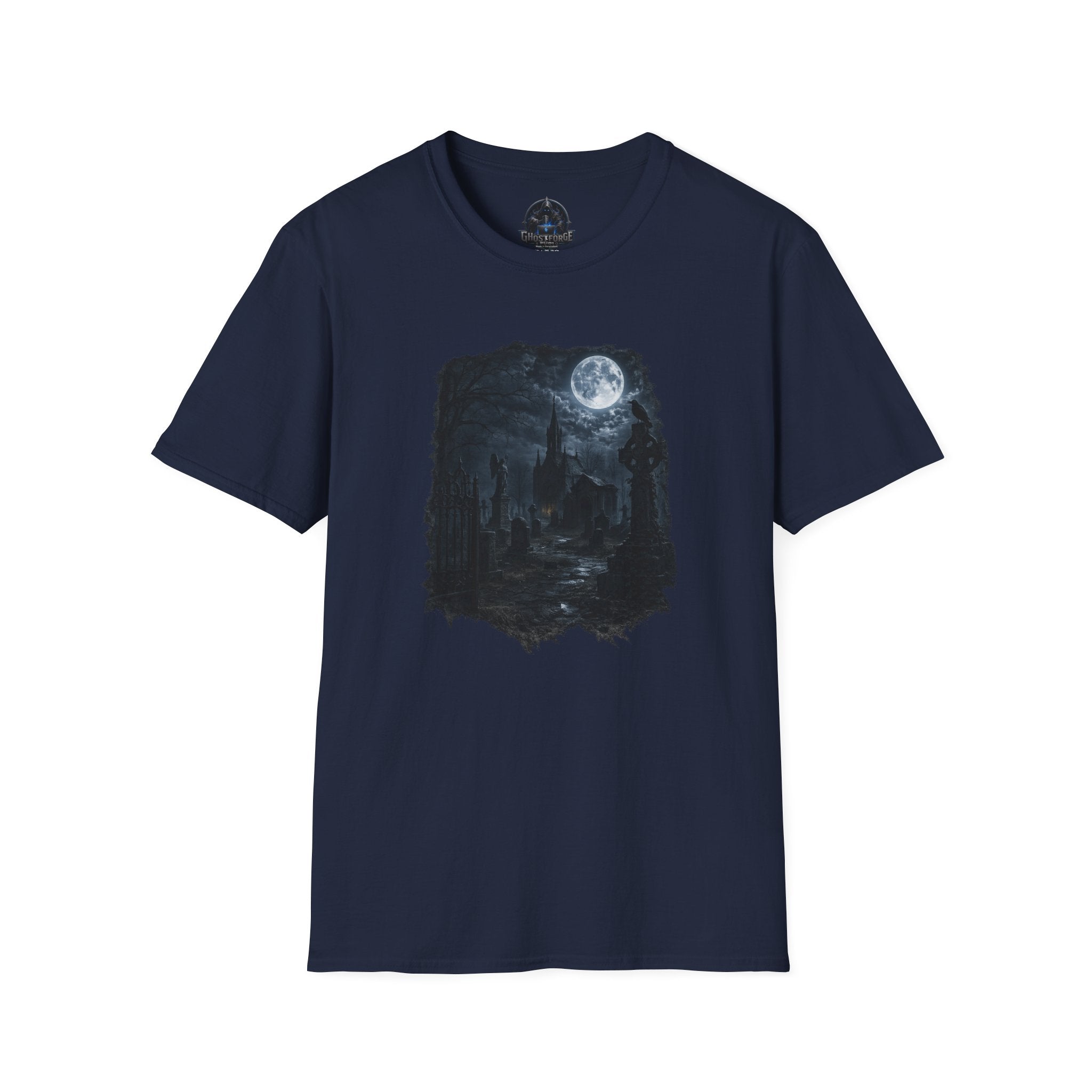Moonlit Graveyard T‑Shirt — Gothic Night Sky Graphic Tee
