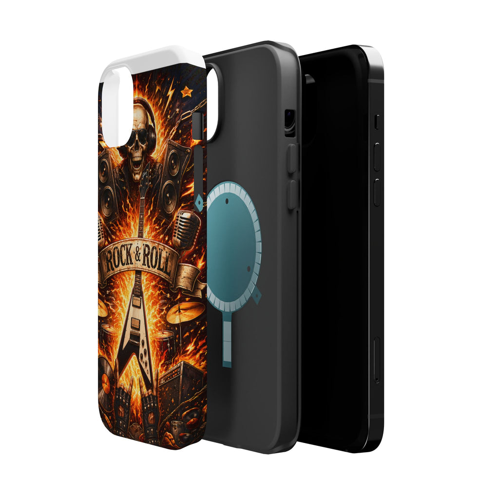Rock & Roll Skull Guitar Phone Case — Magnetic Impact-Resistant