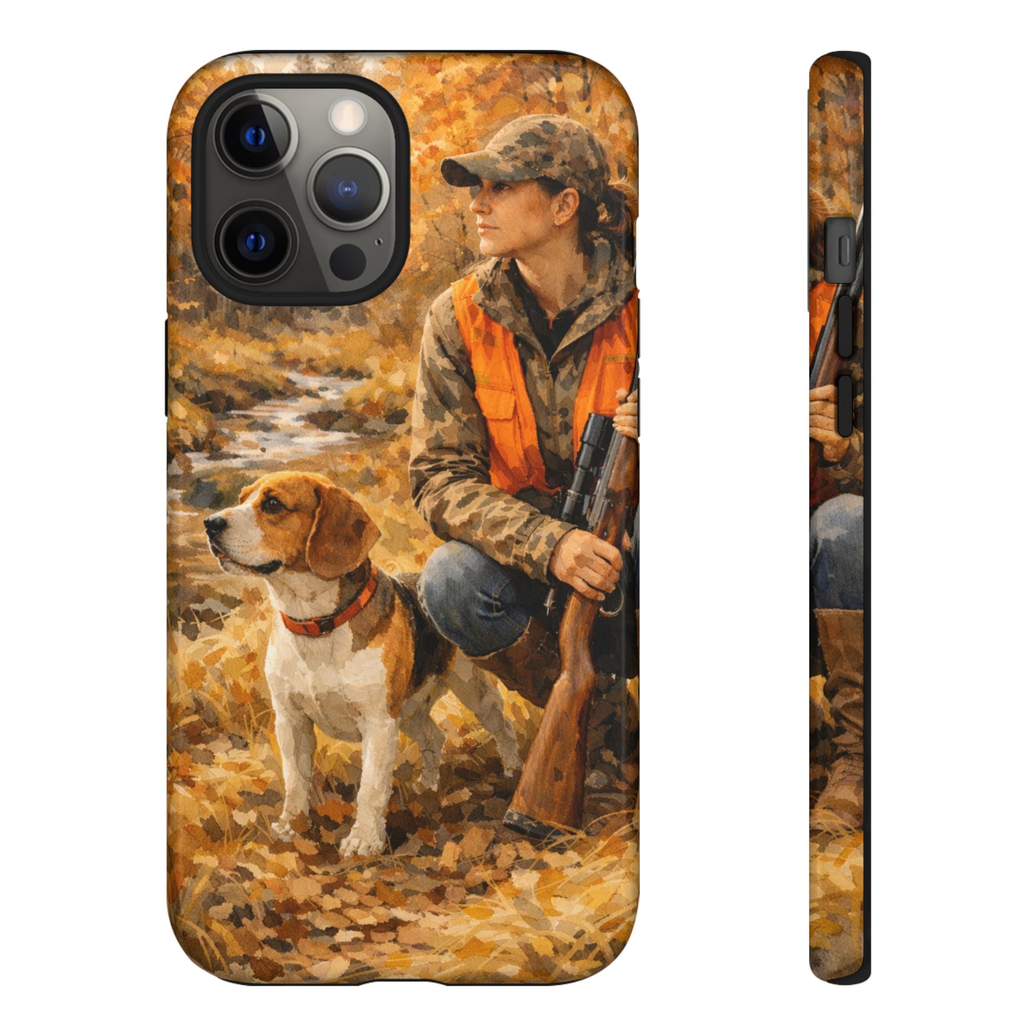 Hunter and Beagle Phone Case — Hunting Dog Autumn Camouflage iPhone Cover