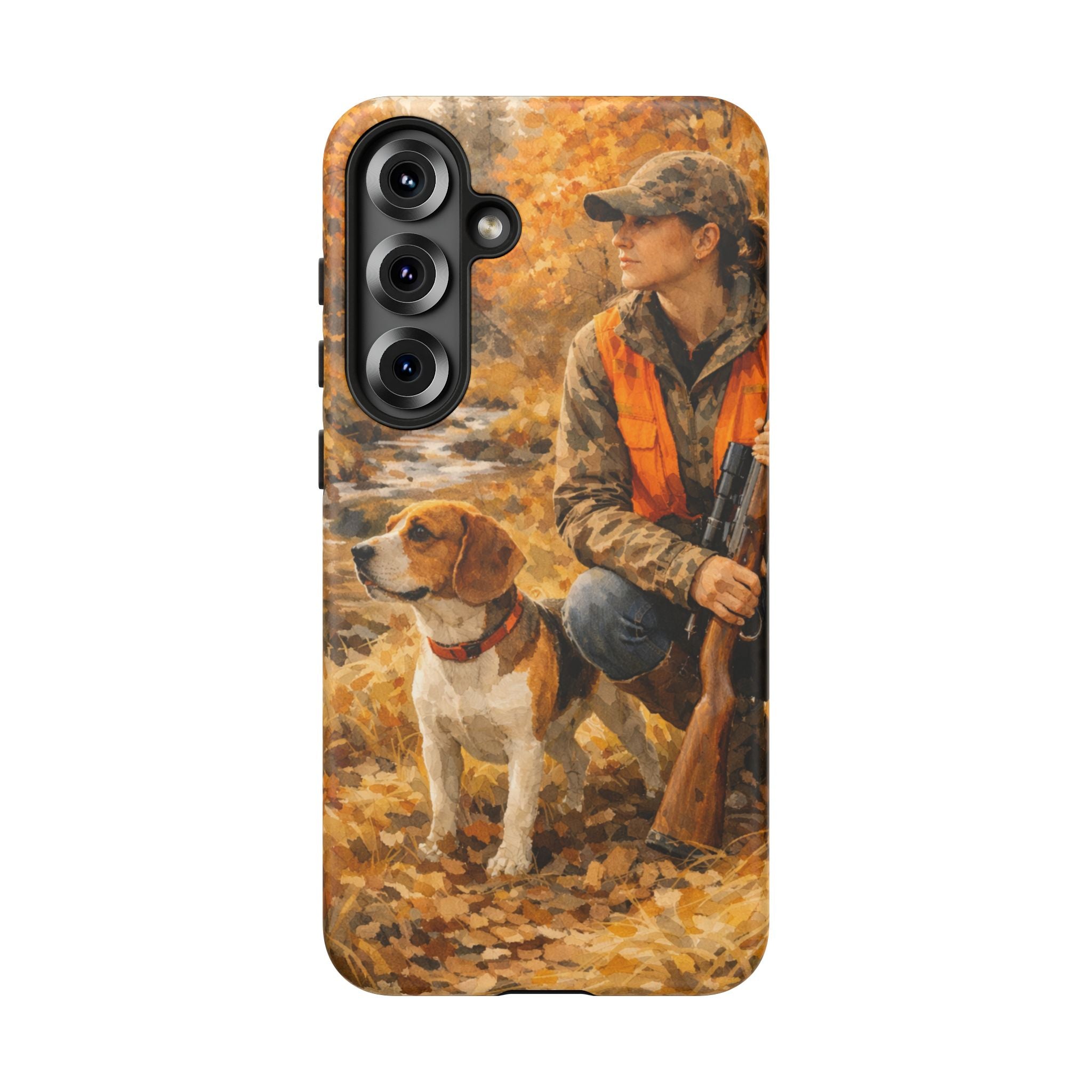 Hunter and Beagle Phone Case — Hunting Dog Autumn Camouflage iPhone Cover