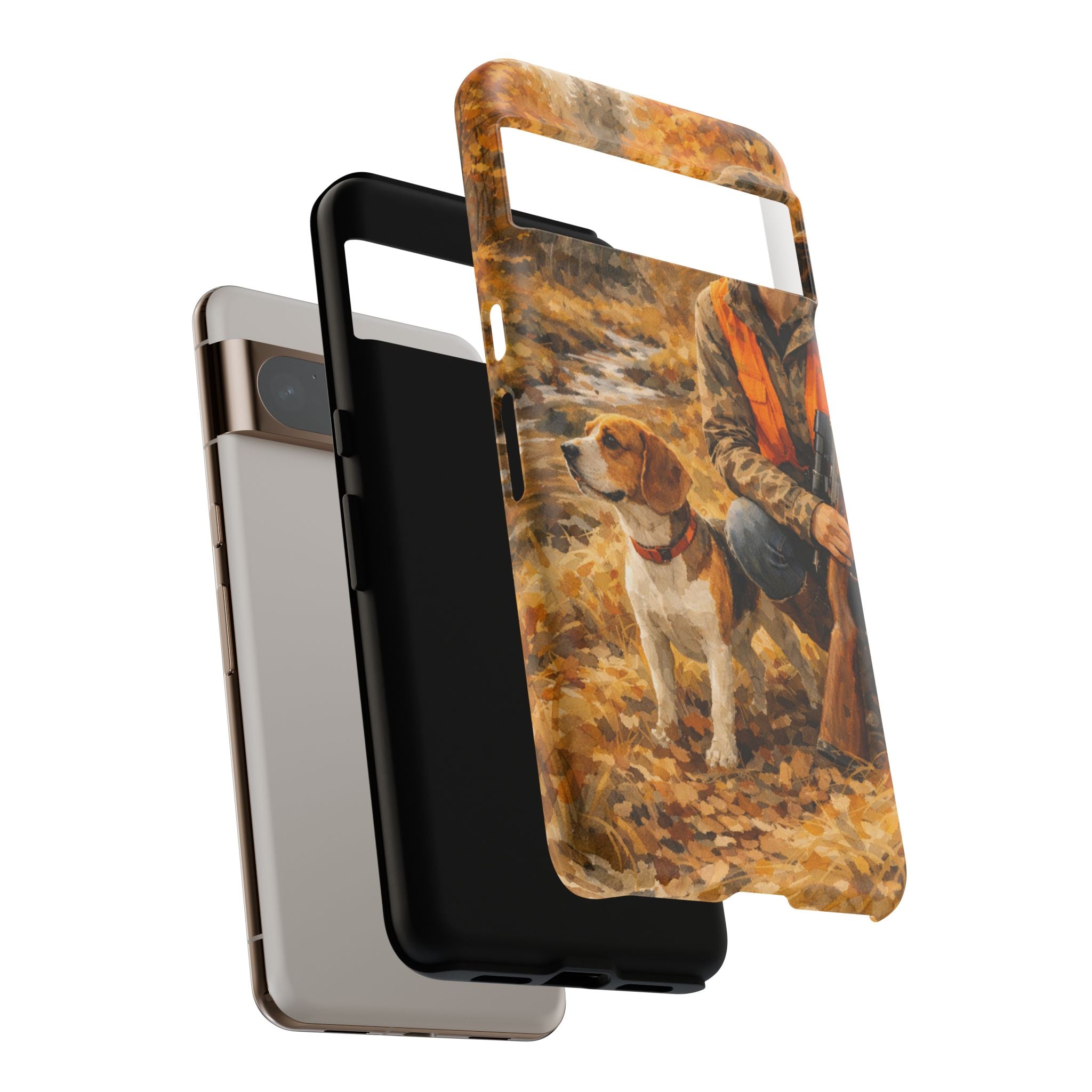 Hunter and Beagle Phone Case — Hunting Dog Autumn Camouflage iPhone Cover