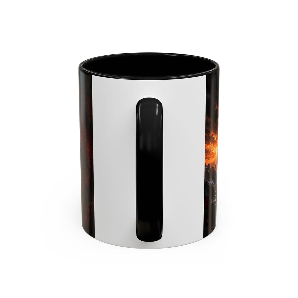 Dragon Coffee Mug — Dark Fantasy Red-Eyed Dragon Accent Mug (11/15oz)