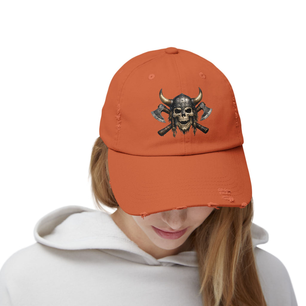 Viking Skull Axe Distressed Cap