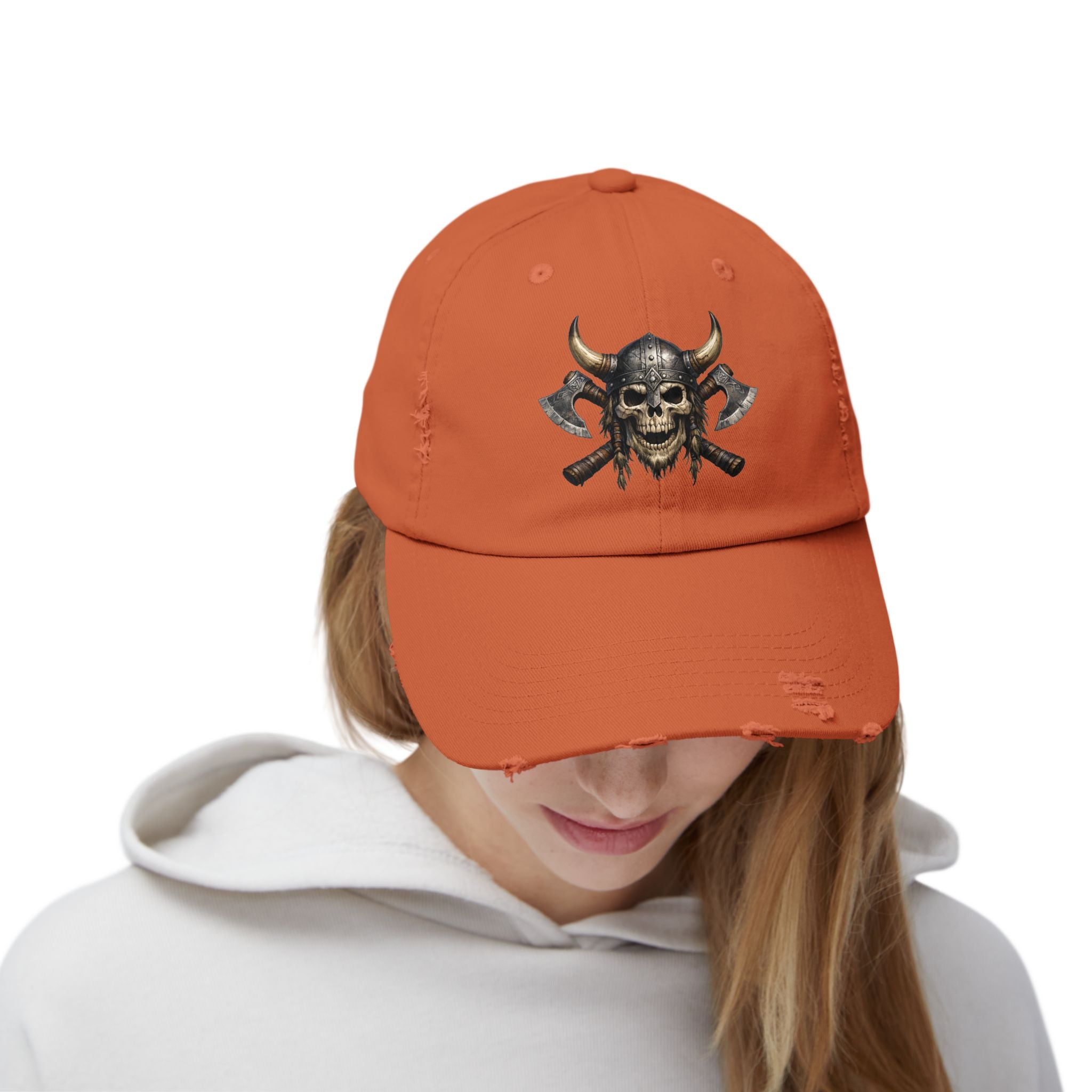 Viking Skull Axe Distressed Cap