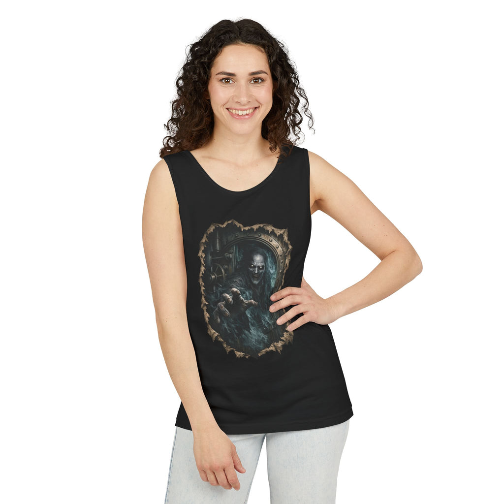 Creepy Ghost Tank Top — Haunted Vault Design Tank