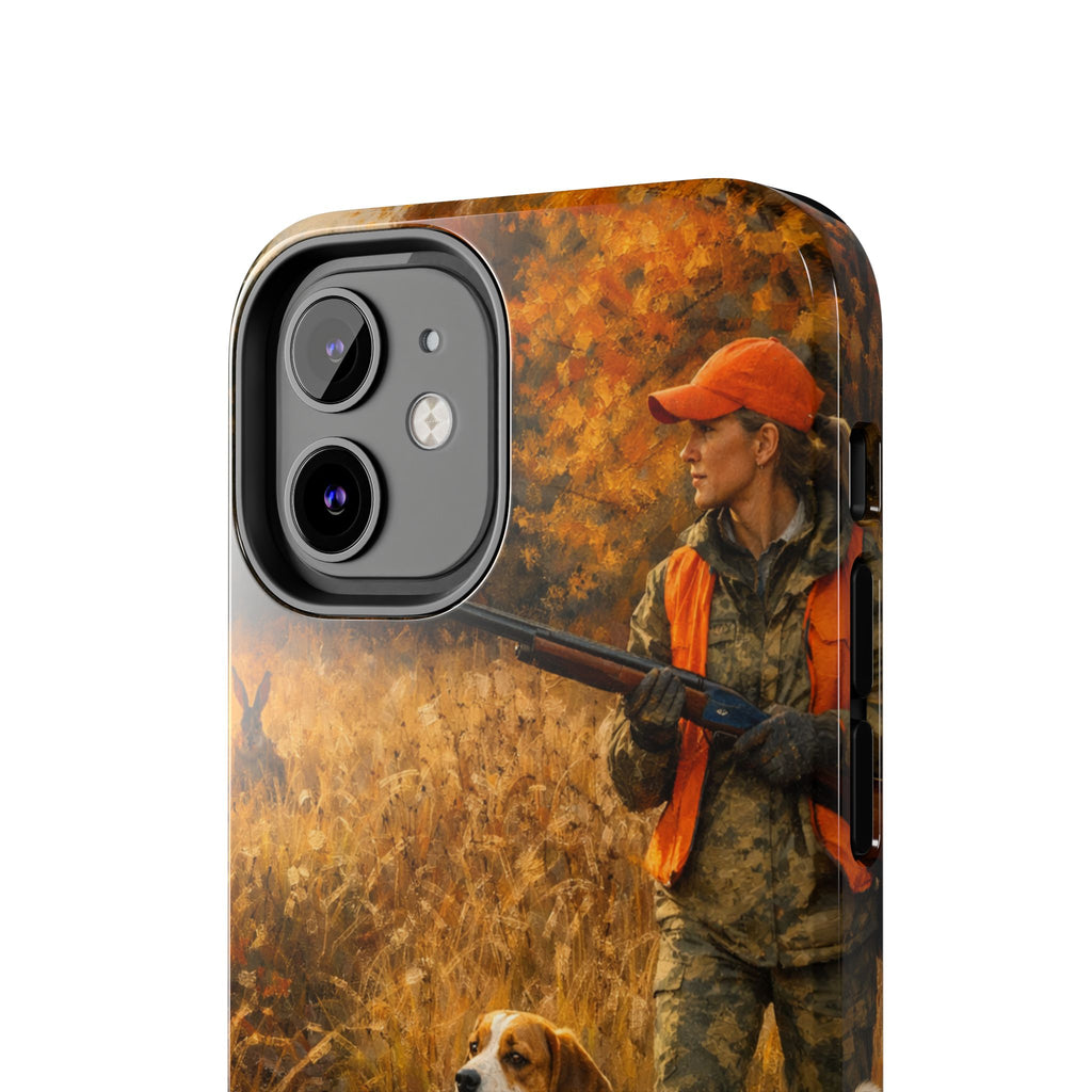 Hunting Scene Tough Phone Case — Hunter & Beagle Autumn Field Protective Cover