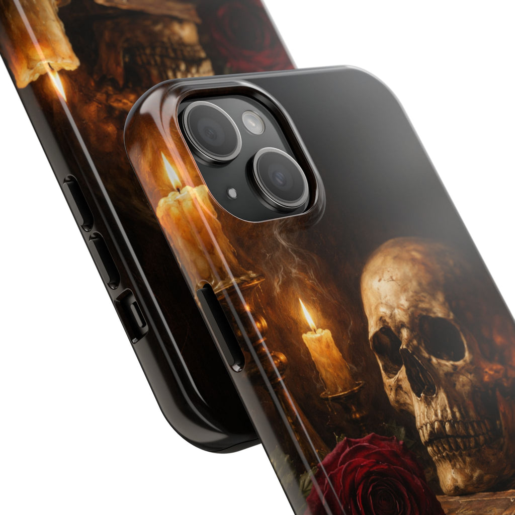 Skull & Candle Tough Phone Case — Memento Mori Protective Cover