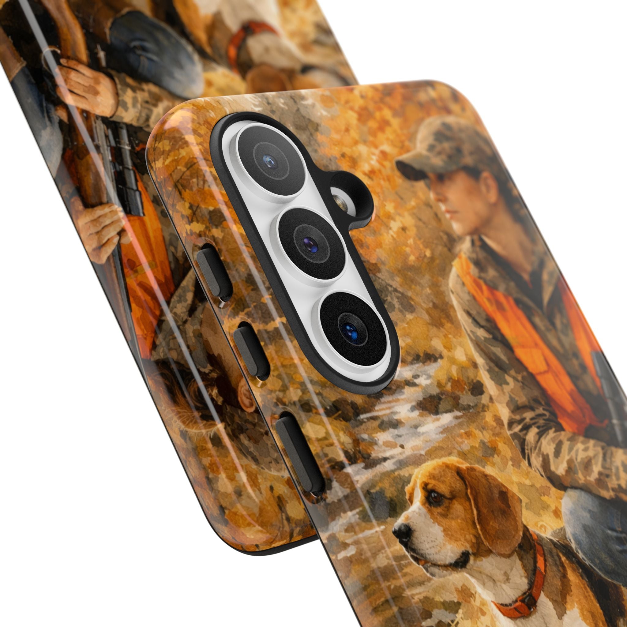 Hunter and Beagle Phone Case — Hunting Dog Autumn Camouflage iPhone Cover