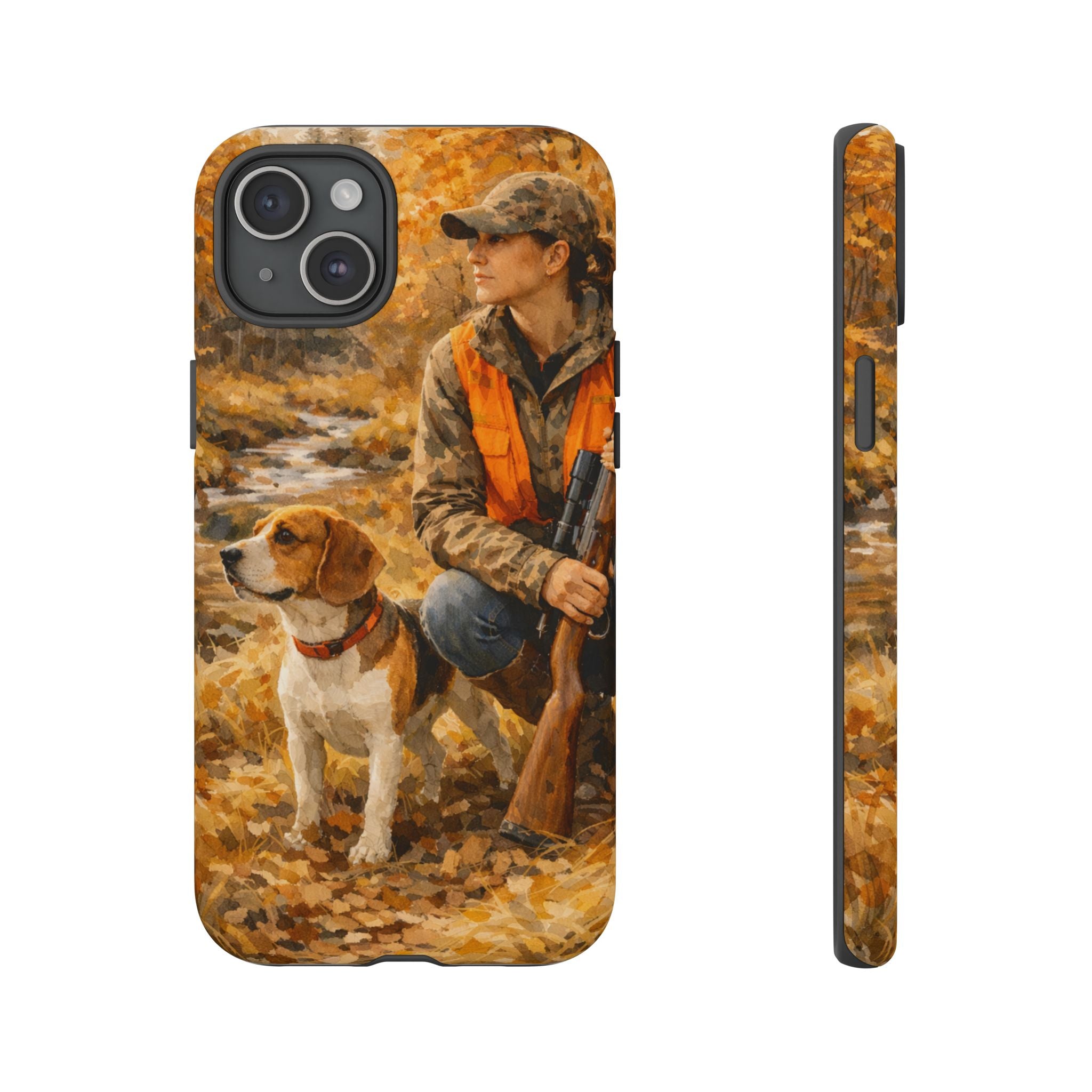 Hunter and Beagle Phone Case — Hunting Dog Autumn Camouflage iPhone Cover