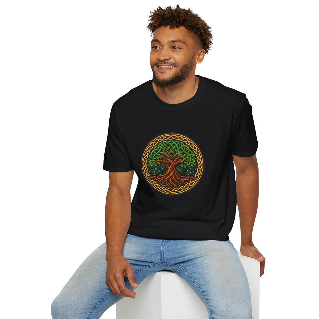 Celtic Tree of Life T‑Shirt — Green Knotwork Nature Tee