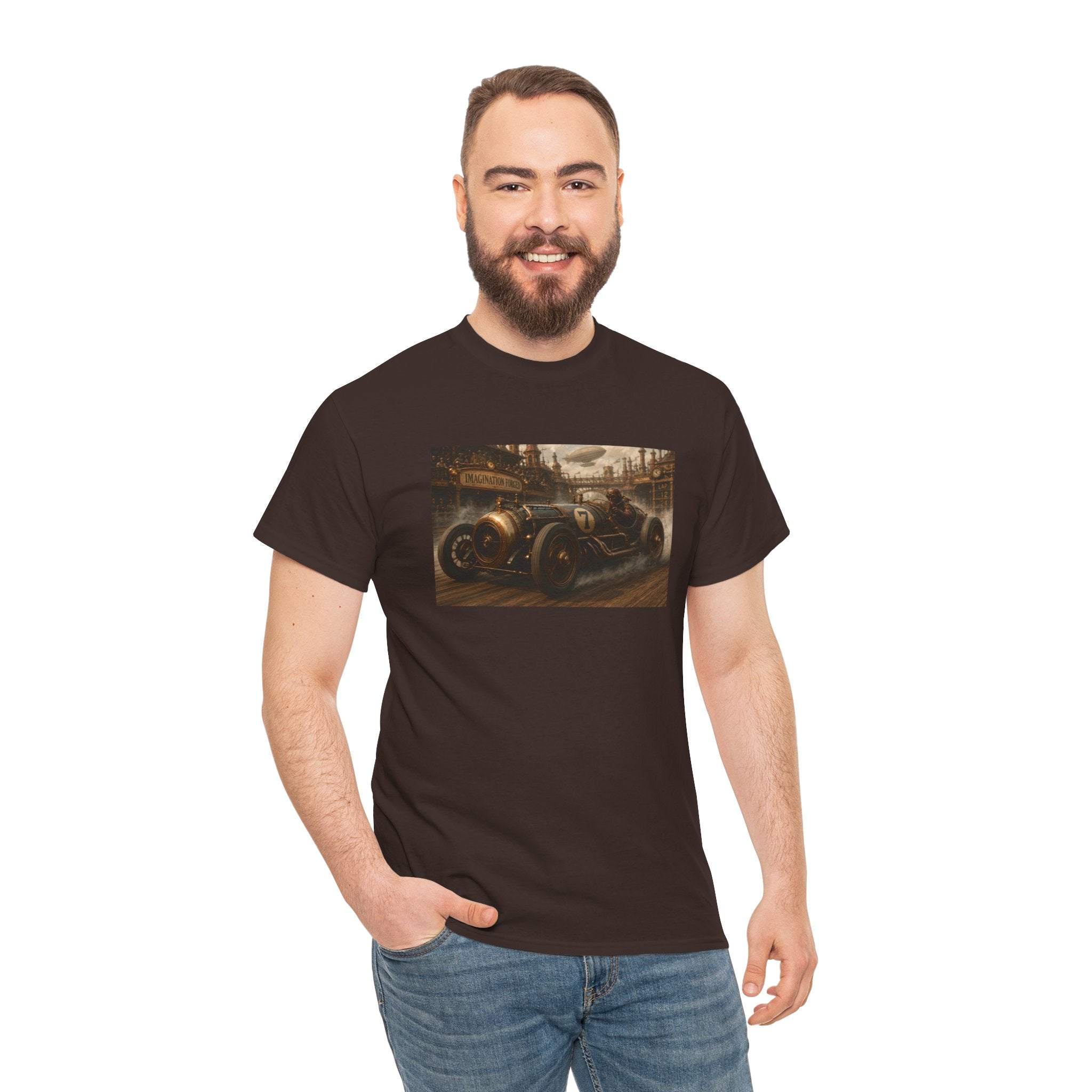 Steampunk Racecar Tee — Classic Antique Car Graphic T-Shirt