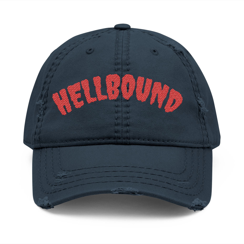 Hellbound Distressed Dad Hat — Embroidered Vintage Baseball Cap