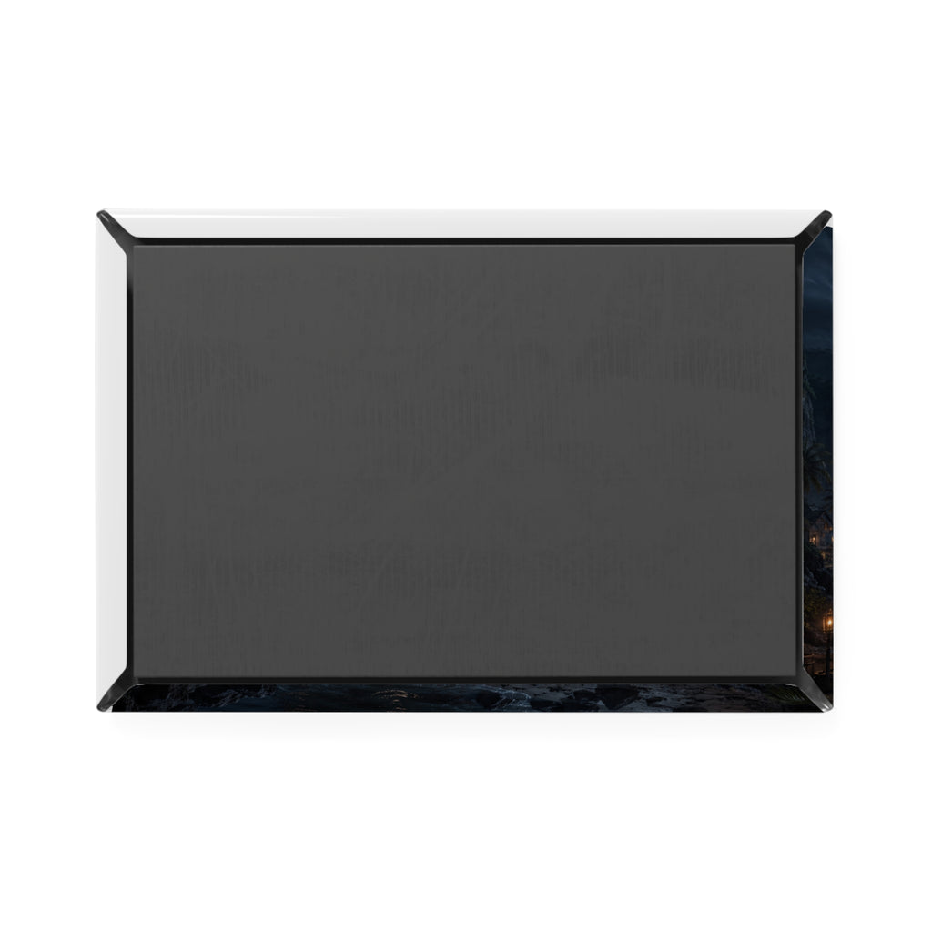 Pirate Ship Moonlight Rectangle Magnet — Nautical Gothic Nightscape Refrigerator Magnet