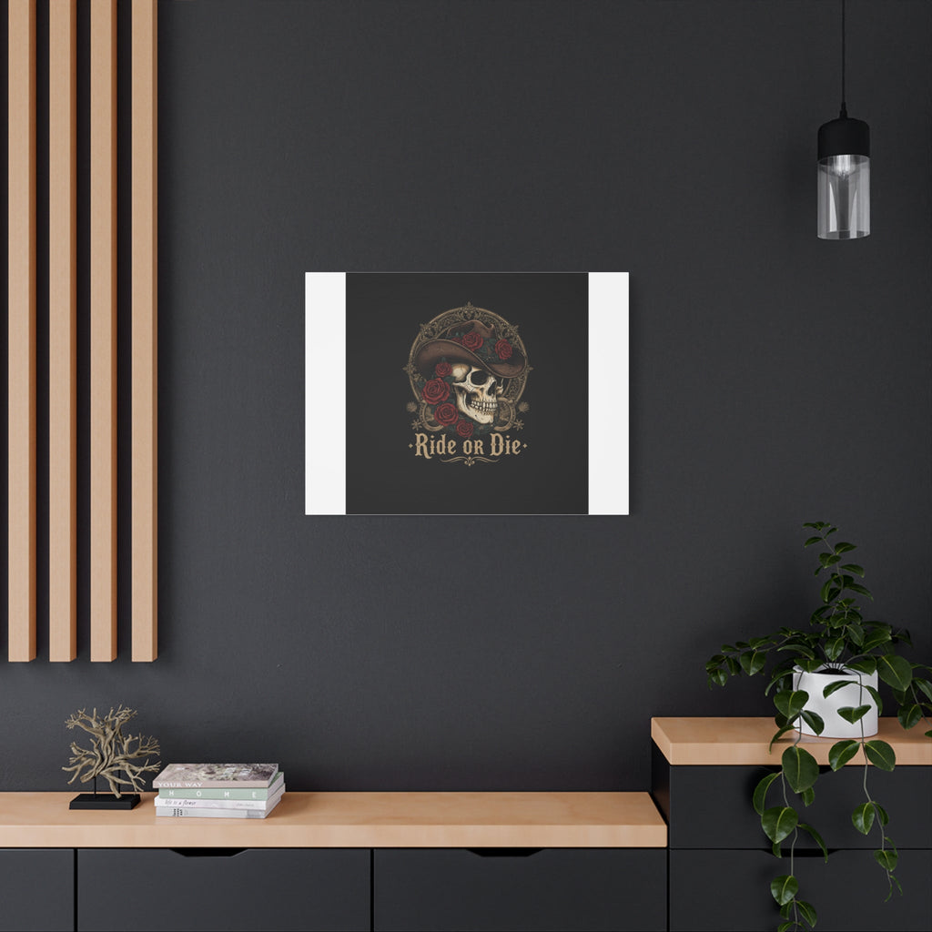 Ride or Die Skull Canvas | Western Skull Art, Gothic Americana