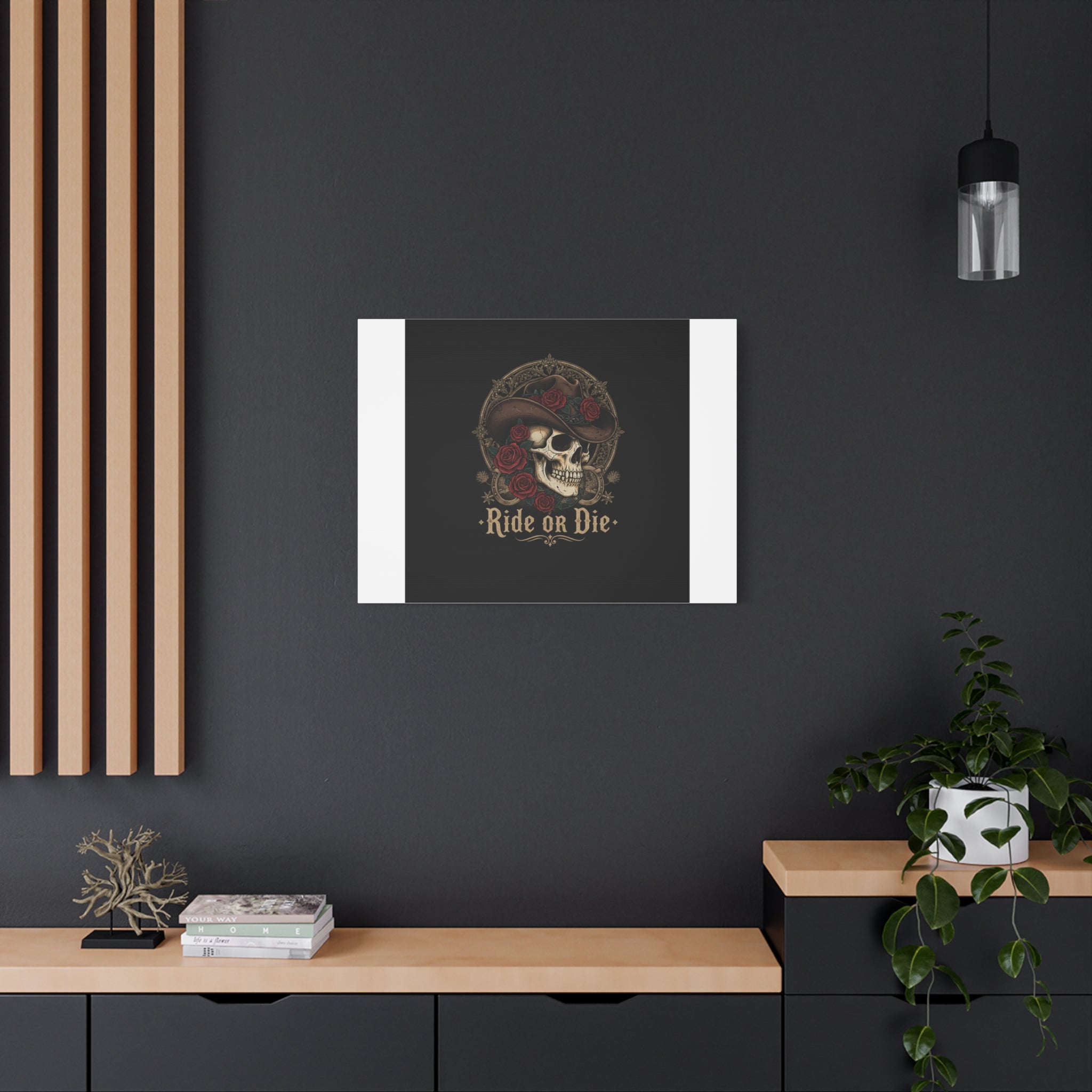 Ride or Die Skull Canvas | Western Skull Art, Gothic Americana