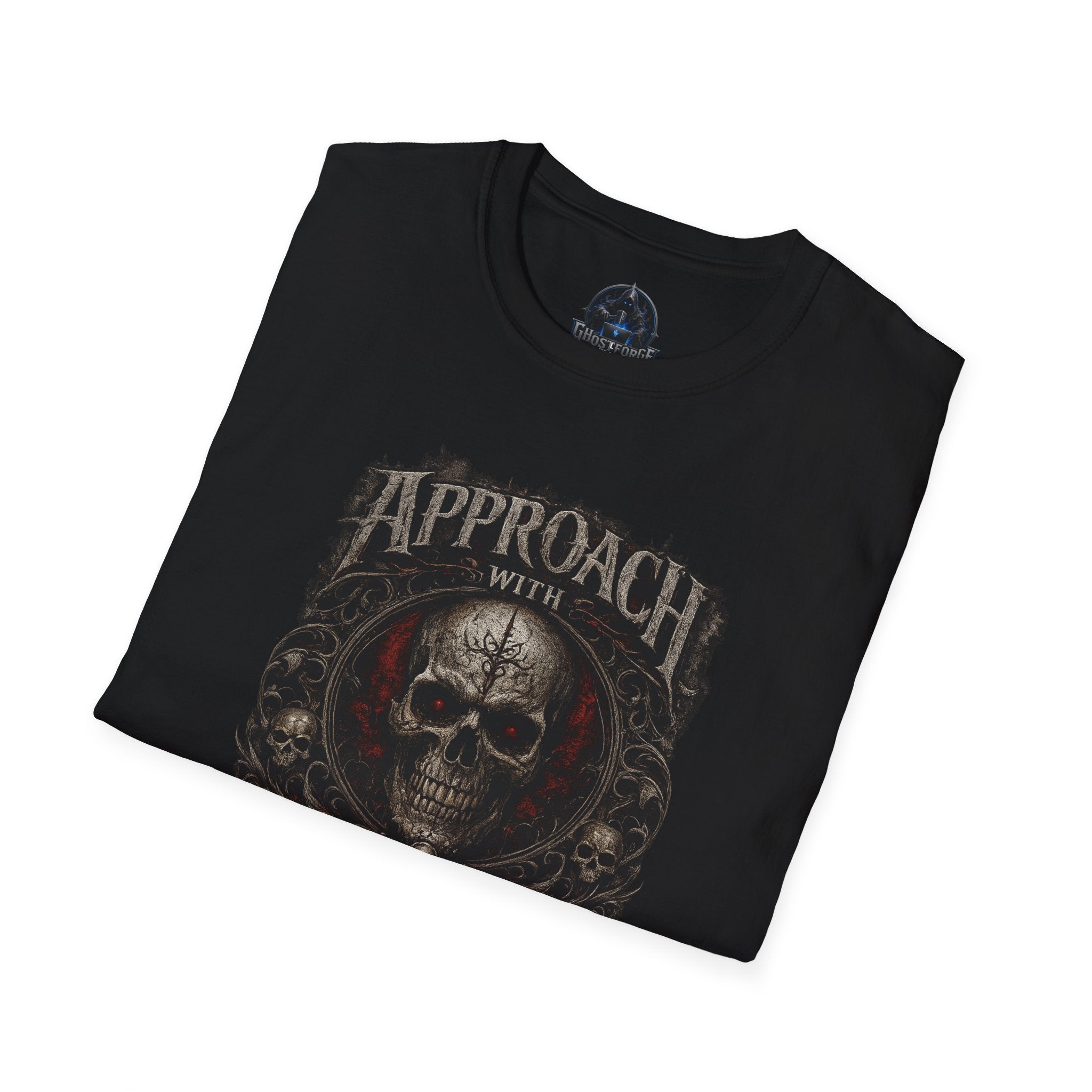 Approach With Caution Skull T-Shirt — Vintage Gothic Skull Tee