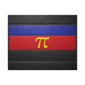 Polyamorous Symbol Leather Flag Canvas Print — Blue & Red Striped Matte Wall Art