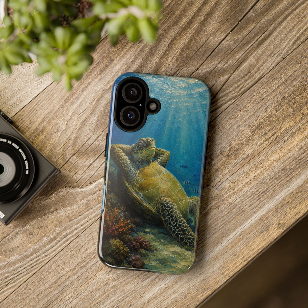 Sea Turtle Relaxation Phone Case — Ocean Underwater Art Protective Tough Case