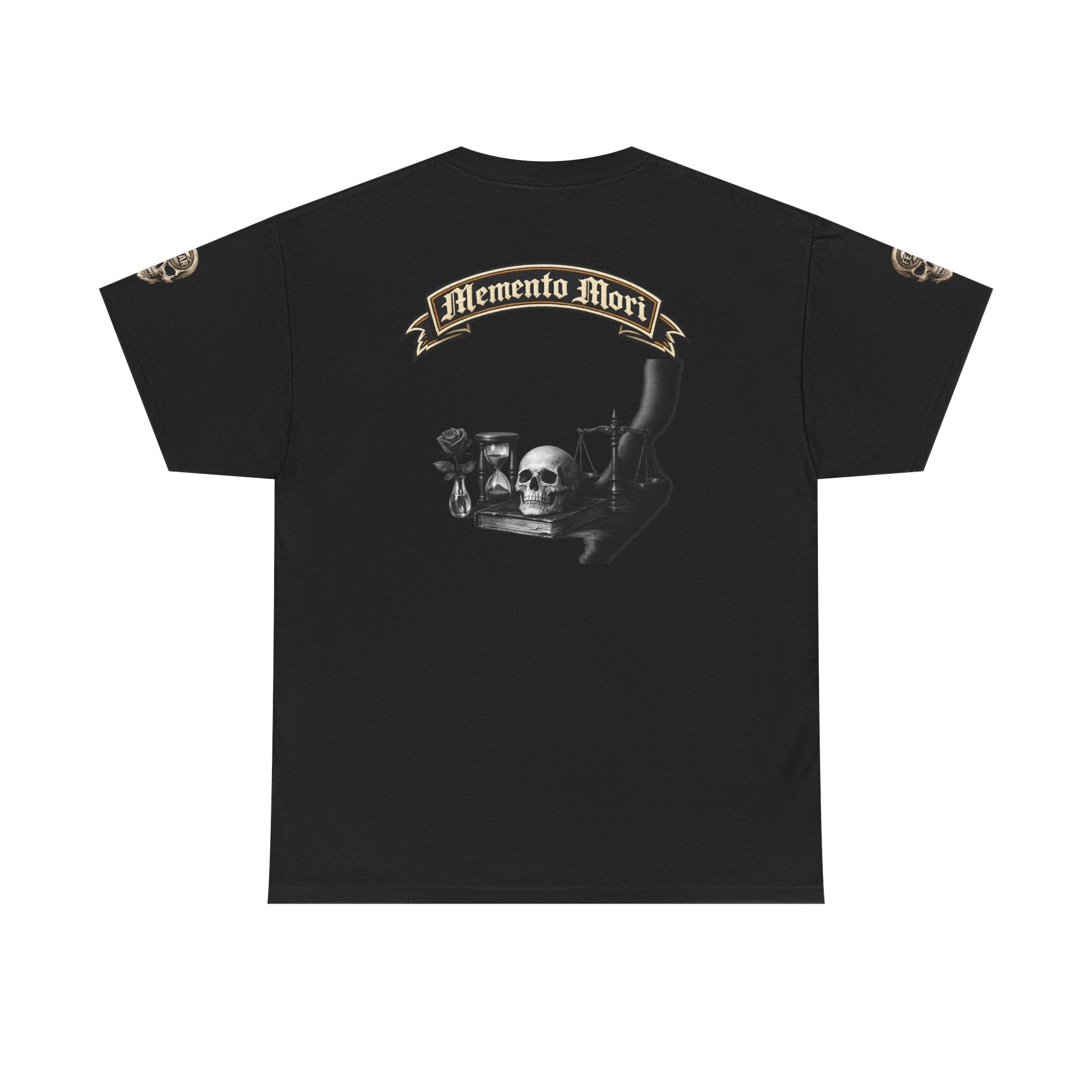 Premium Memento Mori Tee — Stoic Bust & Skull Graphic T-Shirt