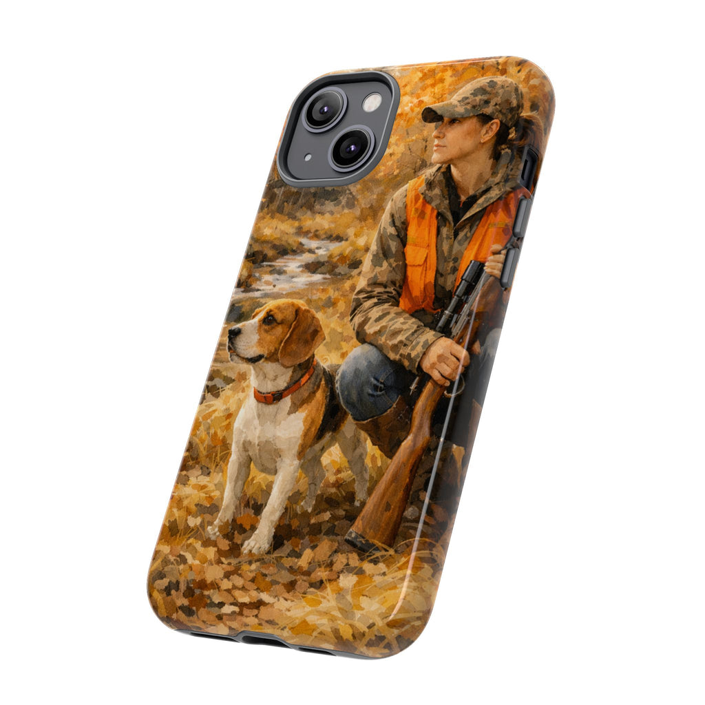 Hunter and Beagle Phone Case — Hunting Dog Autumn Camouflage iPhone Cover