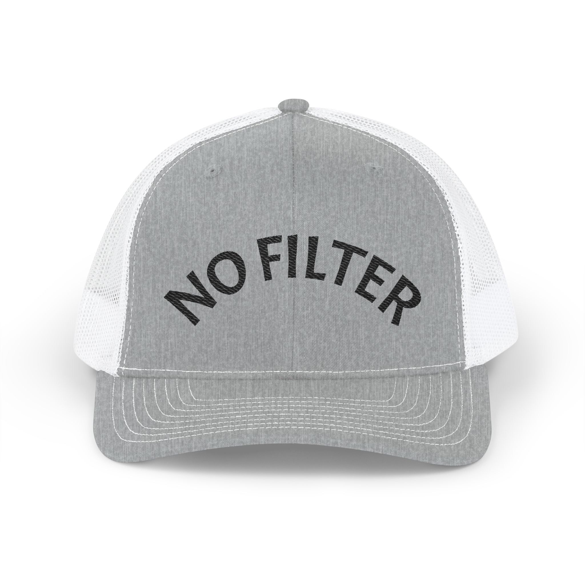 No Filter Snapback Trucker Cap — Bold Mesh Back Hat