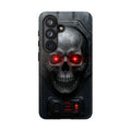 Skull Sentinel Phone Case — Red-Eyed Tactical Skull Protective Case