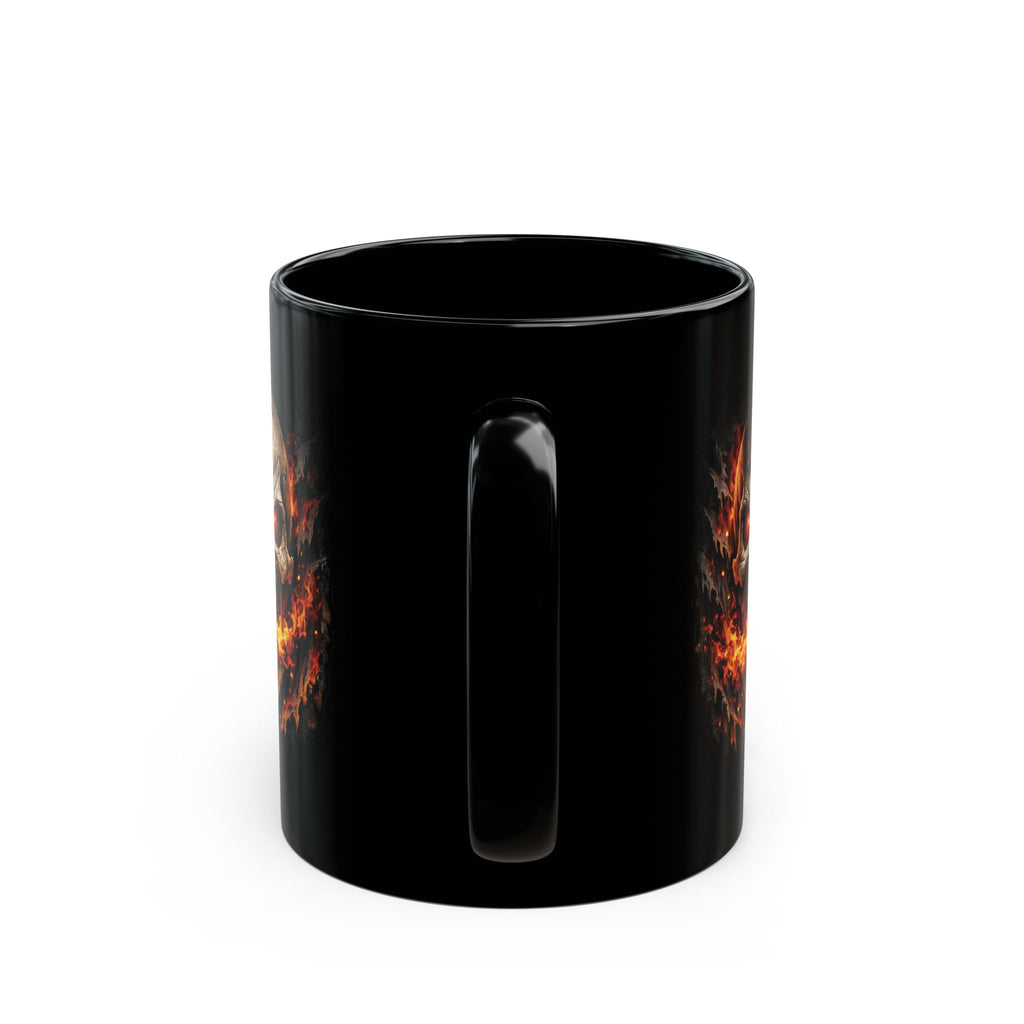 Flaming Skull Coffee Mug – Gothic Skull with Fiery Eyes (11oz & 15oz)
