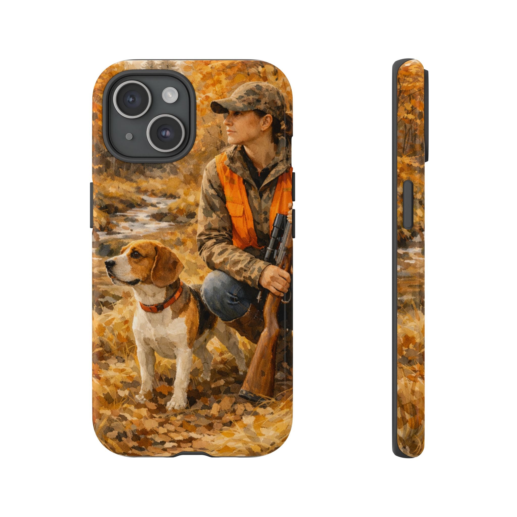 Hunter and Beagle Phone Case — Hunting Dog Autumn Camouflage iPhone Cover