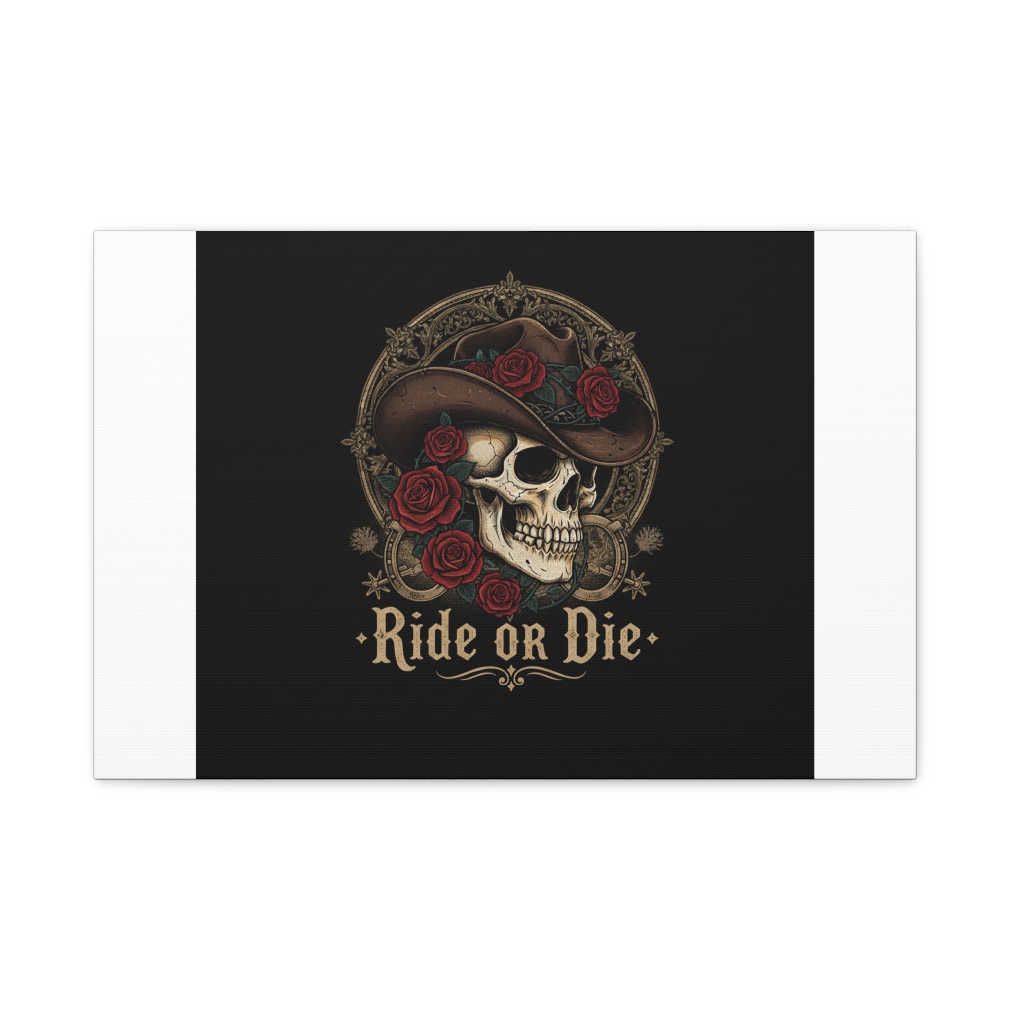 Ride or Die Skull Canvas | Western Skull Art, Gothic Americana