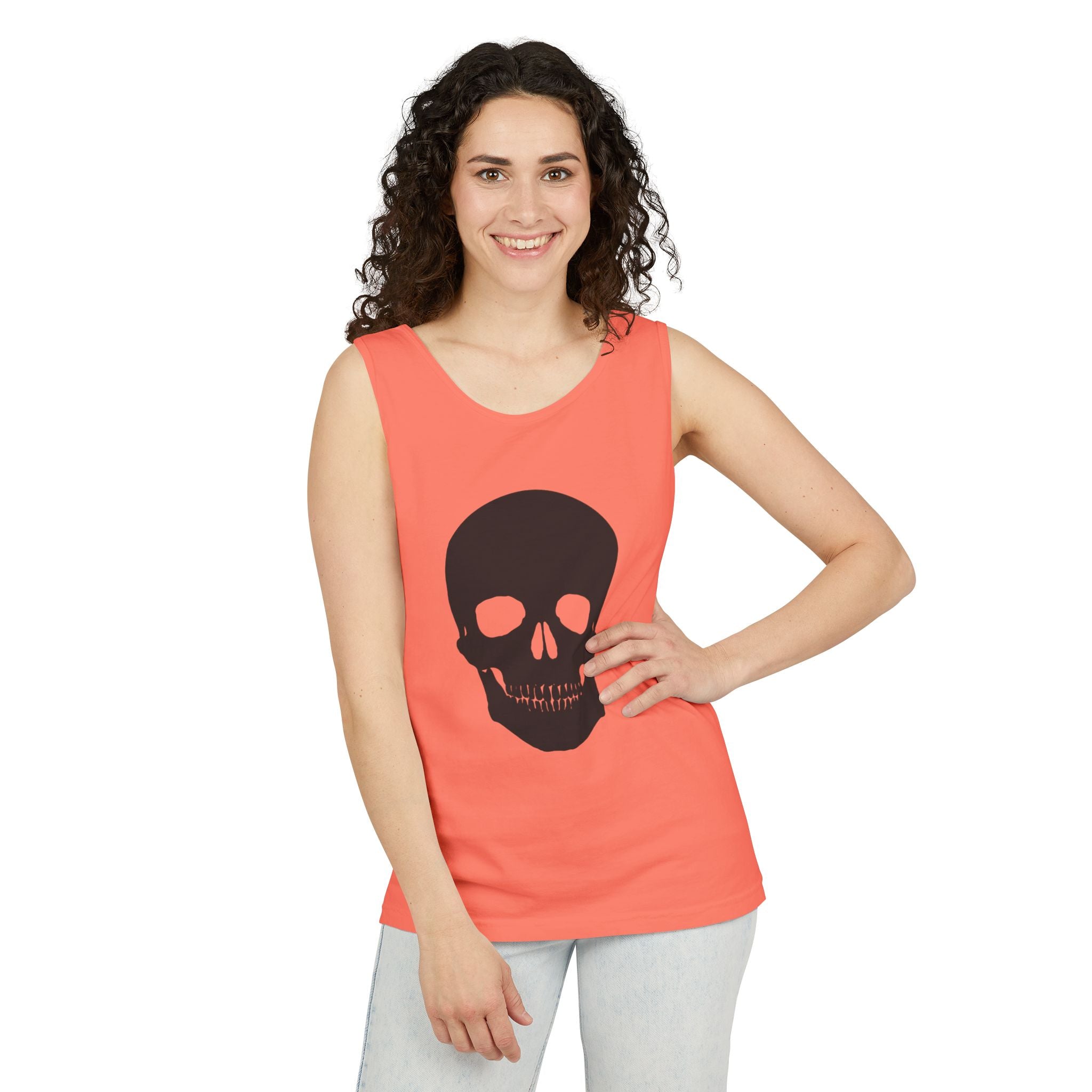 Skull Graphic Tank Top — Bold Black Skull Summer Vest