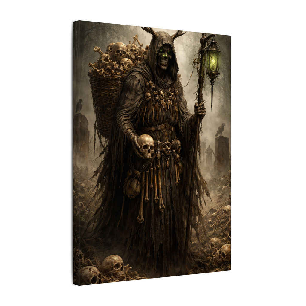 Bone Collector Canvas Print — Gothic Skull-Wraith Wall Art
