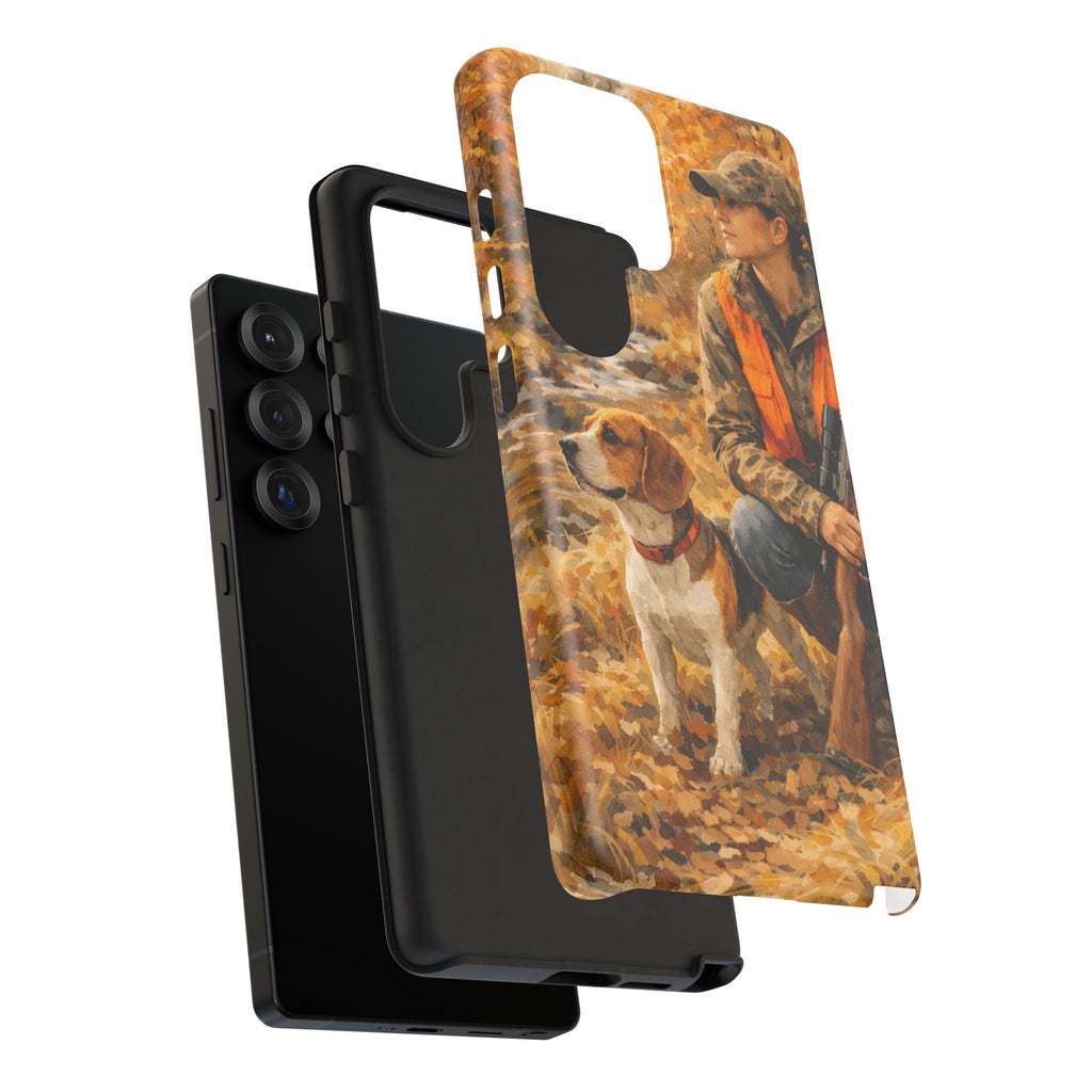 Hunter and Beagle Phone Case — Hunting Dog Autumn Camouflage iPhone Cover