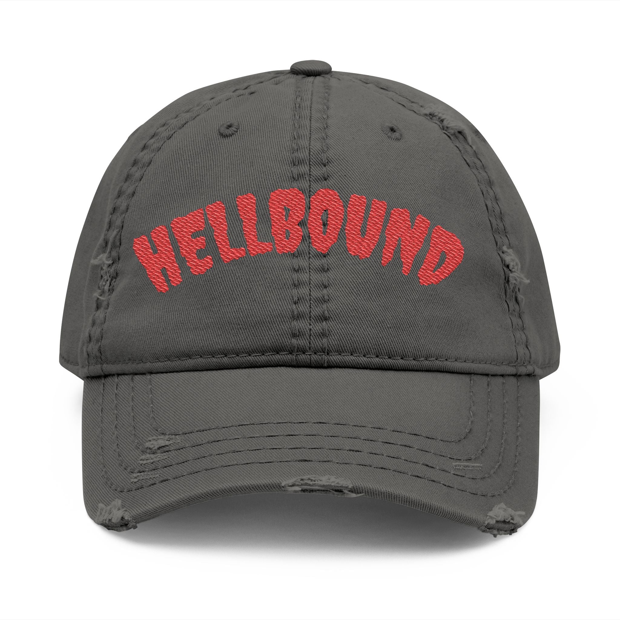 Hellbound Distressed Dad Hat — Embroidered Vintage Baseball Cap