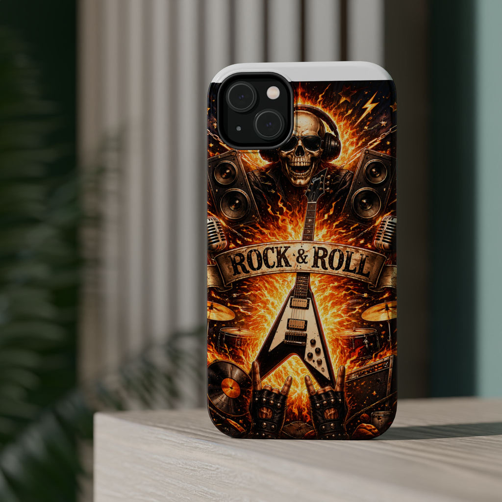 Rock & Roll Skull Guitar Phone Case — Magnetic Impact-Resistant