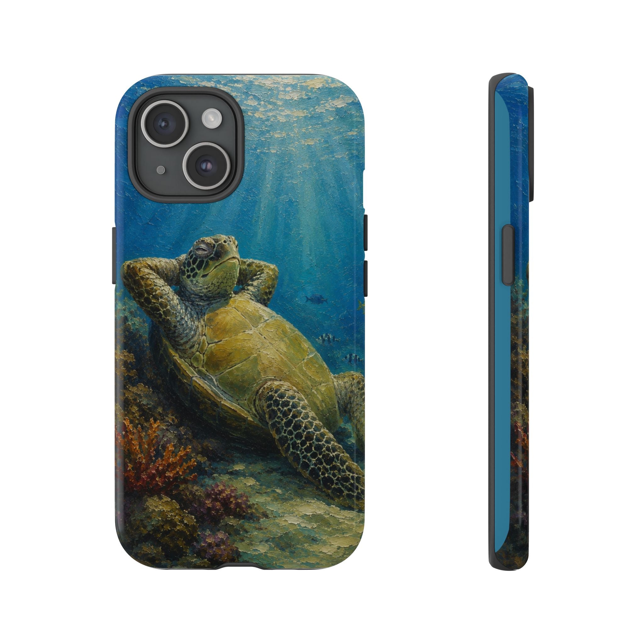 Sea Turtle Relaxation Phone Case — Ocean Underwater Art Protective Tough Case