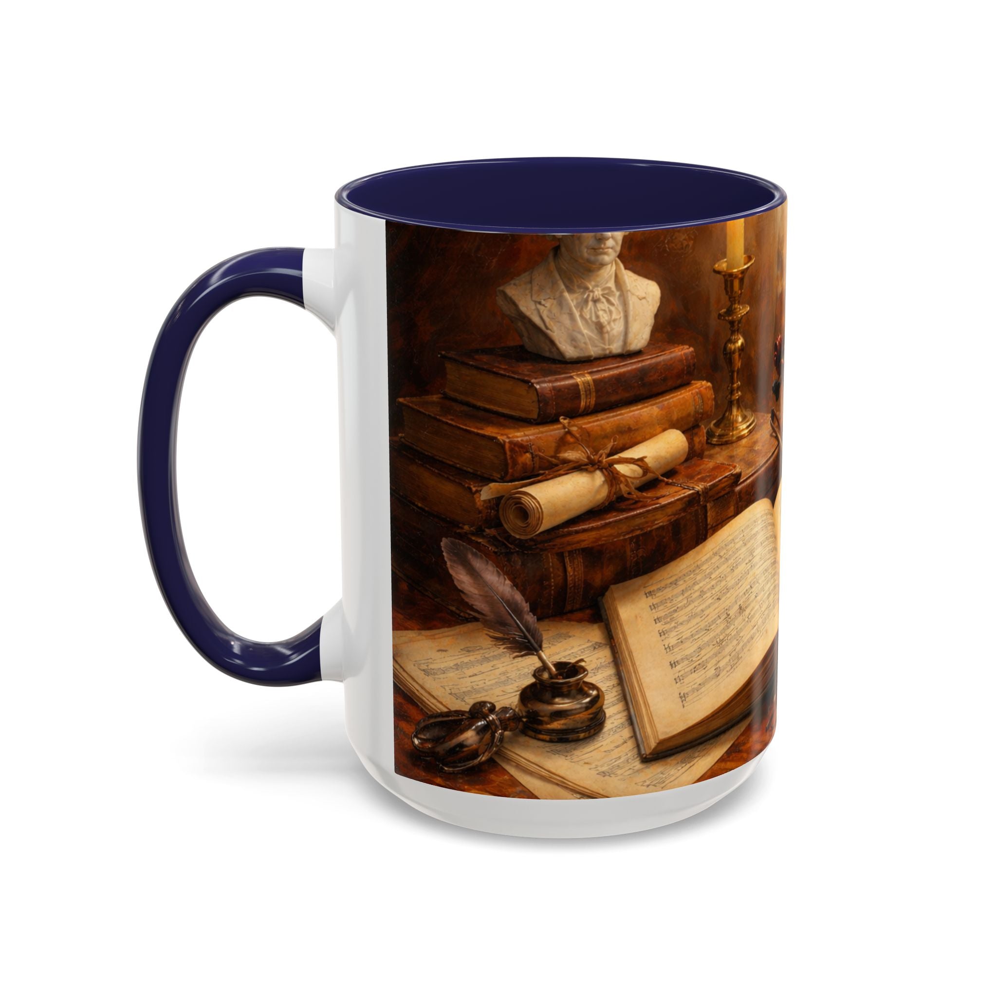 Classical Music Coffee Mug – Classical Music Floral Design (11/15 oz)