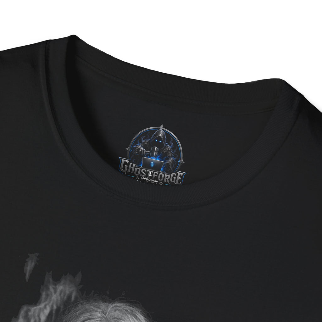 Horror Portrait T-Shirt — Creepy Red-Eyed Ghost Tee