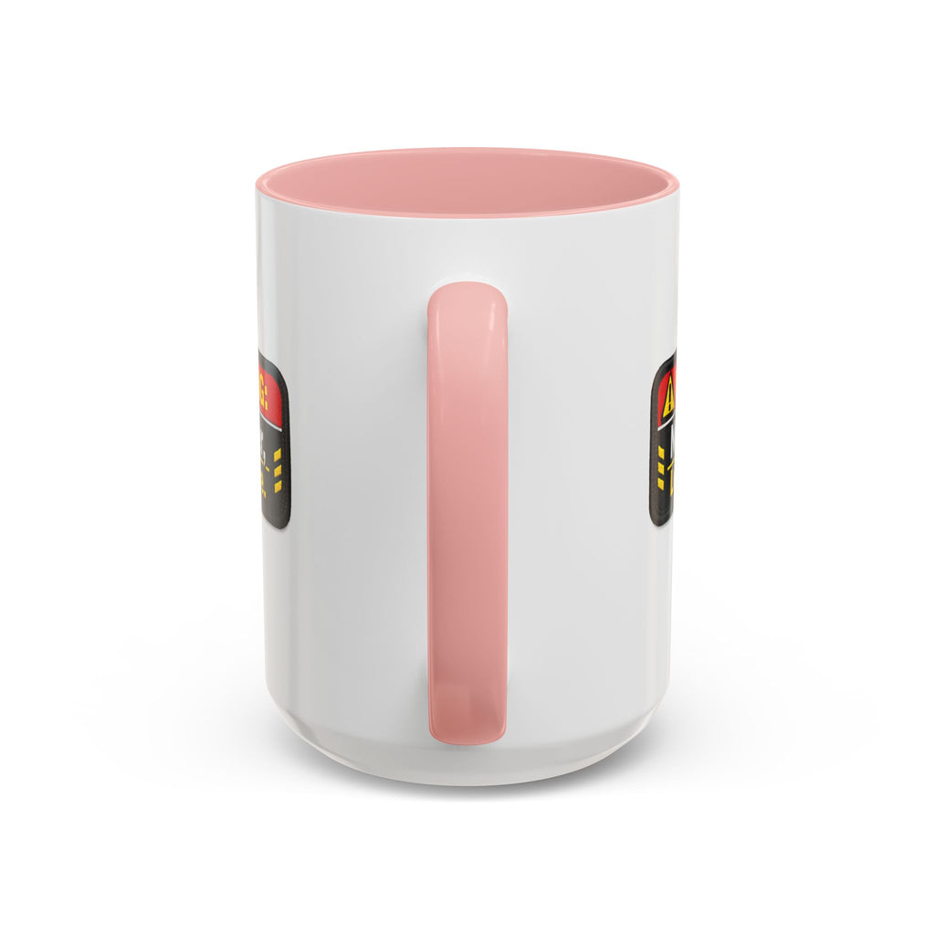 Coffee Mug — "Warning: No Filter, Less Care" Accent Ceramic Mug