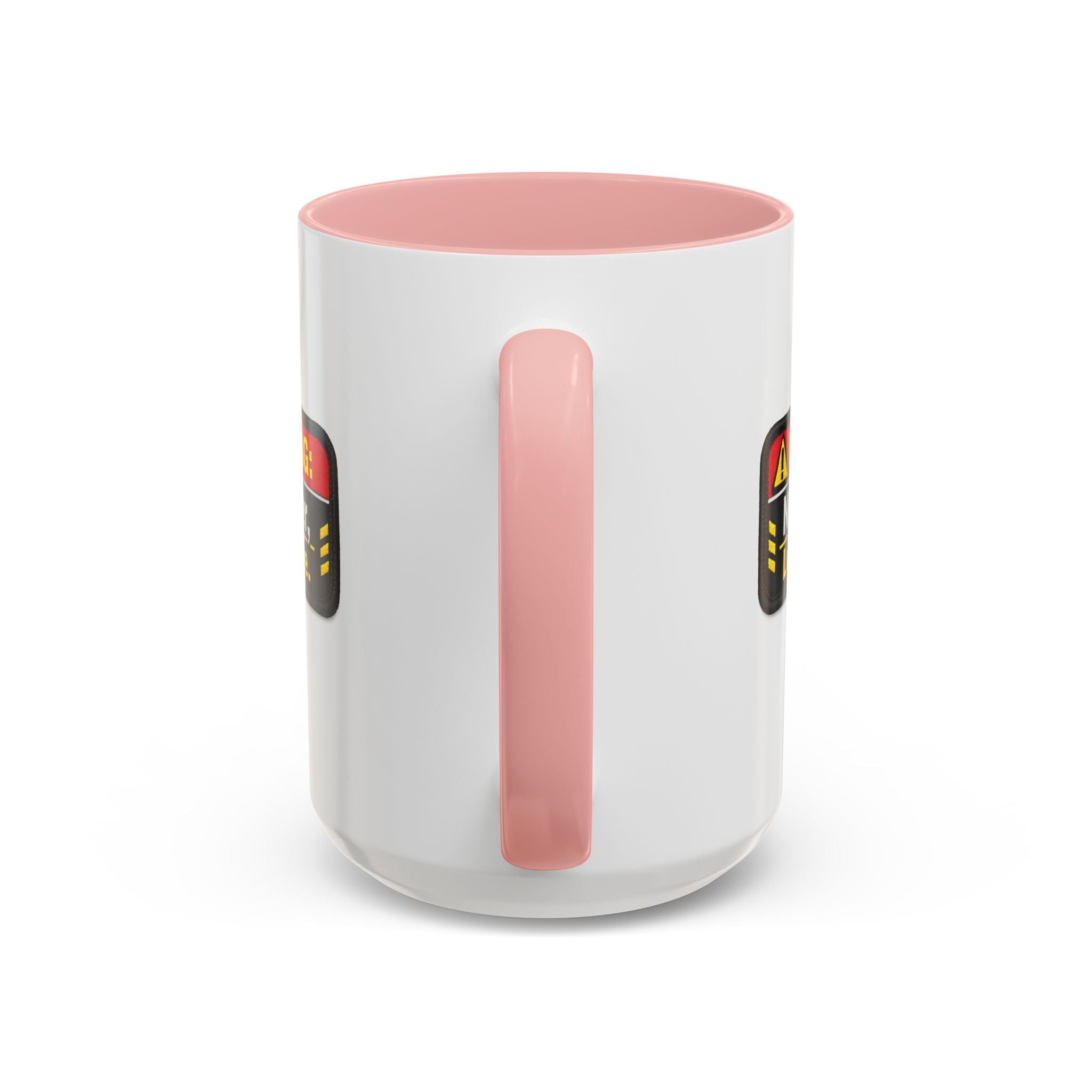 Coffee Mug — "Warning: No Filter, Less Care" Accent Ceramic Mug