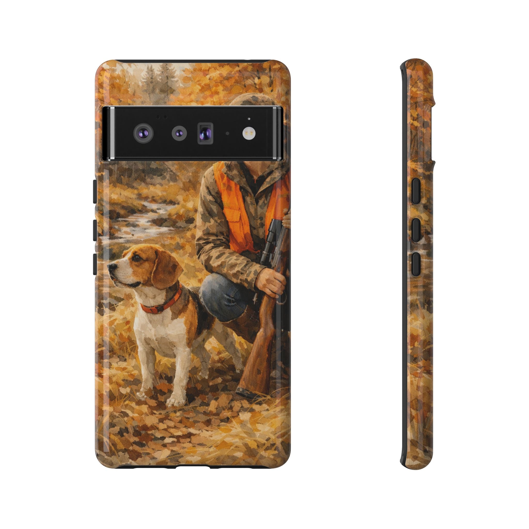 Hunter and Beagle Phone Case — Hunting Dog Autumn Camouflage iPhone Cover