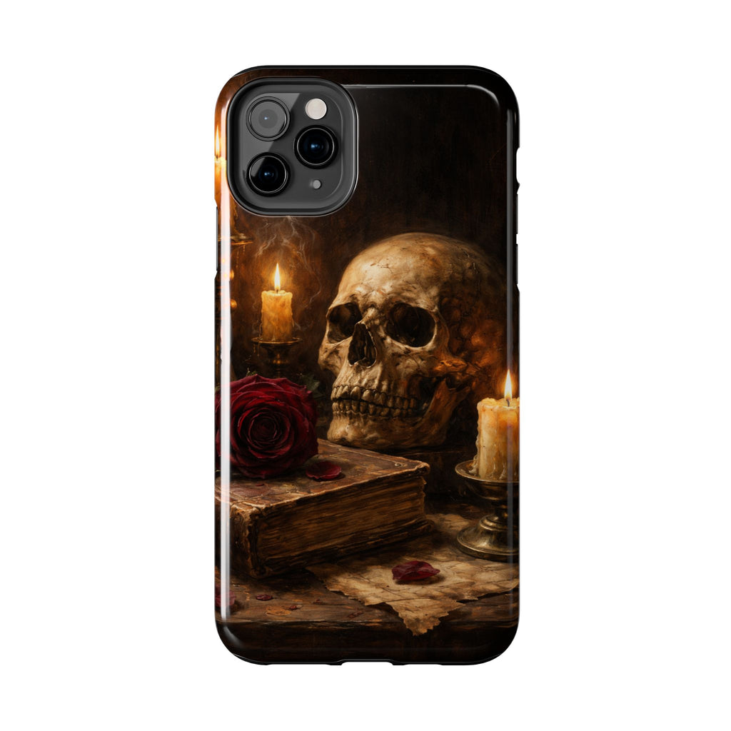 Skull & Candle Tough Phone Case — Memento Mori Protective Cover