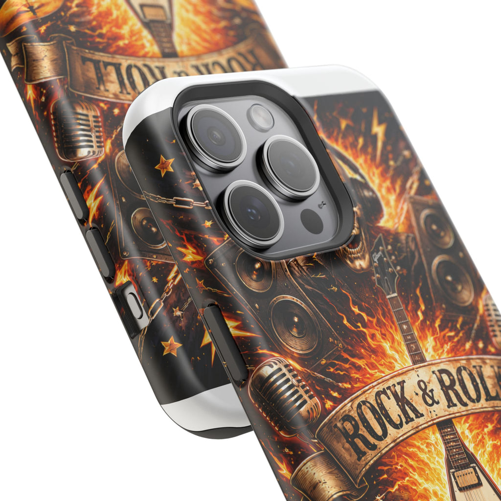 Rock & Roll Skull Guitar Phone Case — Magnetic Impact-Resistant