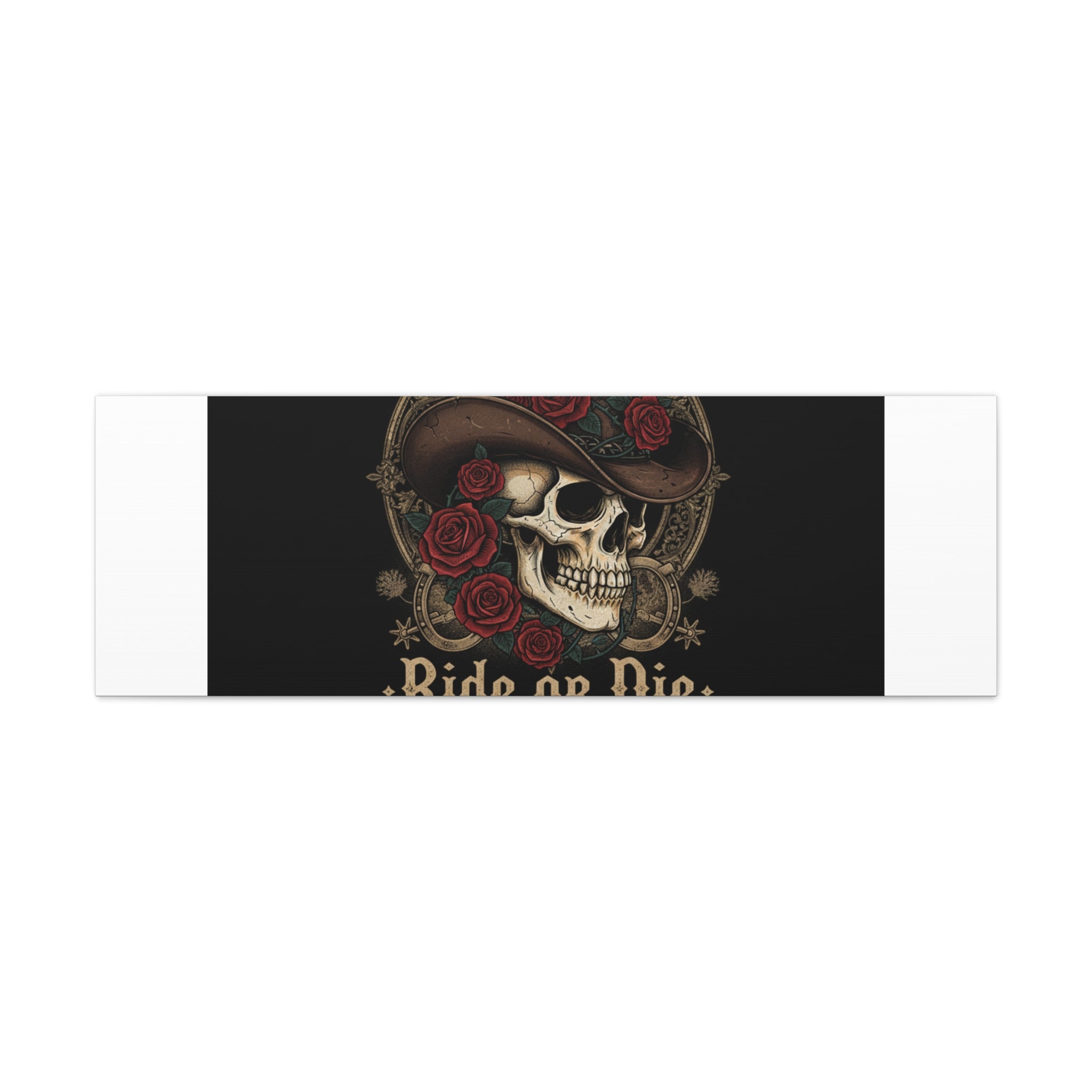 Ride or Die Skull Canvas | Western Skull Art, Gothic Americana