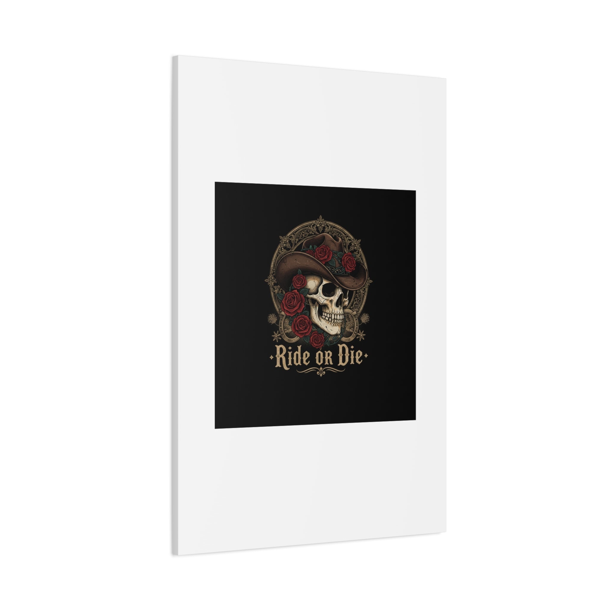 Ride or Die Skull Canvas | Western Skull Art, Gothic Americana