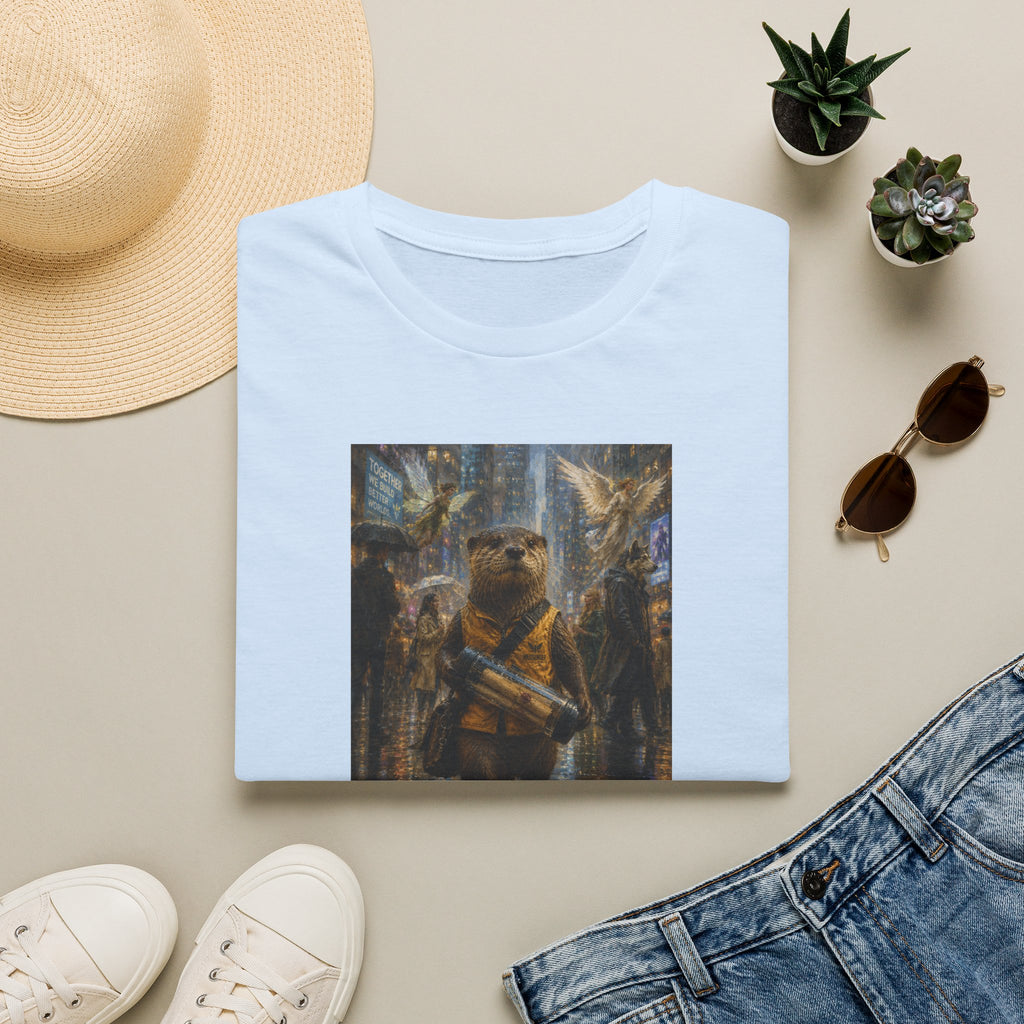 Messenger Otter Graphic Tee — Whimsical Otter Art Shirt